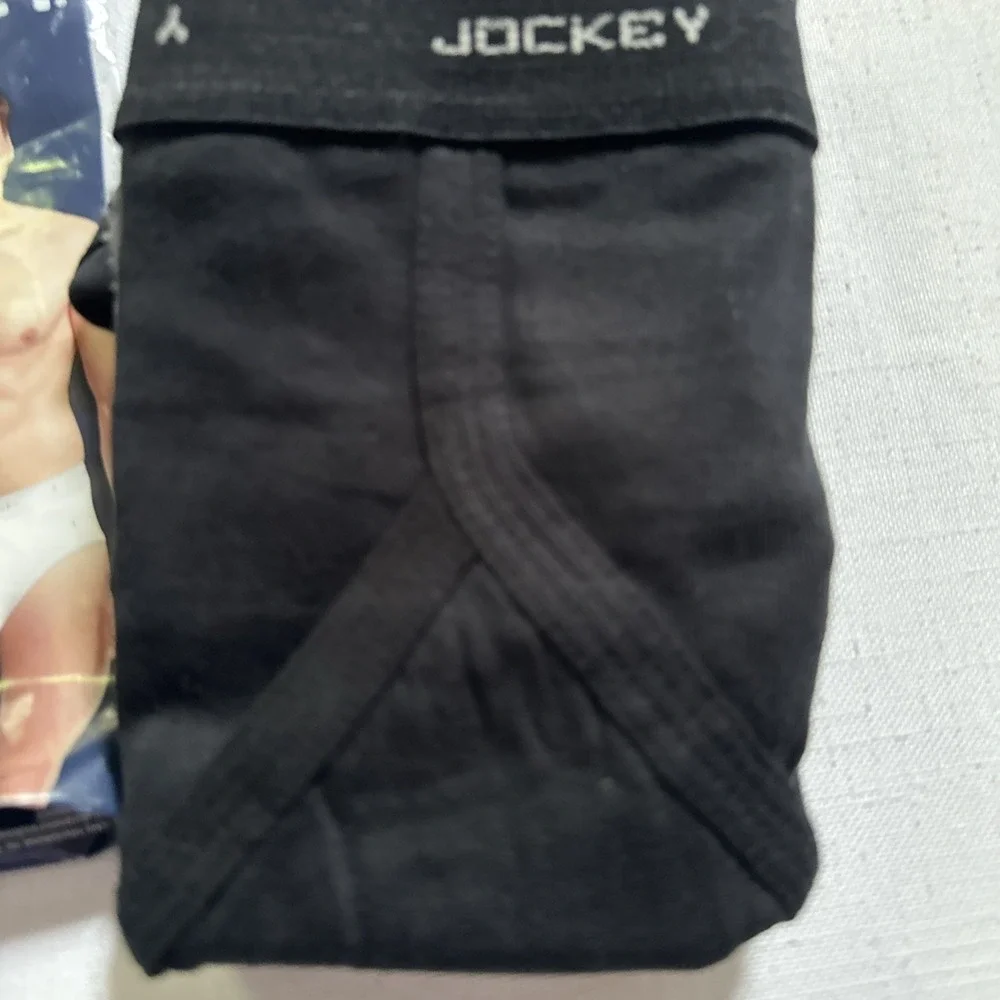 Men's 3 Pairs Jockey Classic Collection Low-Rise Briefs Black NIP 100% Cotton 34